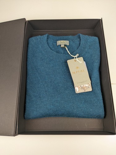 N Peal Fine Guage Cashmere Jumper - Spectre 007 Lapis Blue. Large BNWT Gift Wrap - Picture 3 of 10