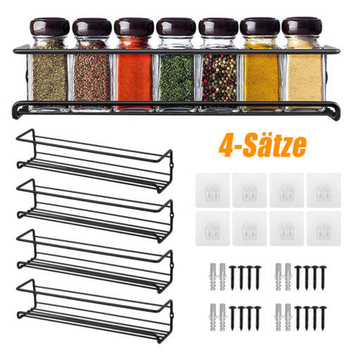 4 Stück Hängende Küchenregal Gewürzregal Wandmontage Schrank Türen Lagerregal - Bild 3 von 11