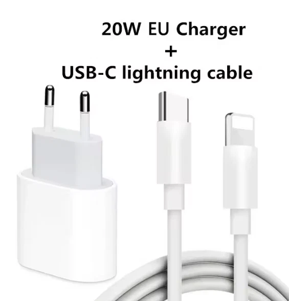 Caricatore Rapido USB-C 20W per Apple iPhone X/11/12/13/14 Pro Max/Mini con cavo - Immagine 4 di 4