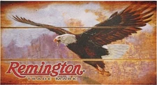 Remington Trademark Bald Eagle Sign Wooden Decor For Home / Workshop 14.25"
