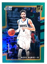2017-18 Panini Donruss Basketball #145 Ricky Rubio Green Holo /99 Utah Jazz