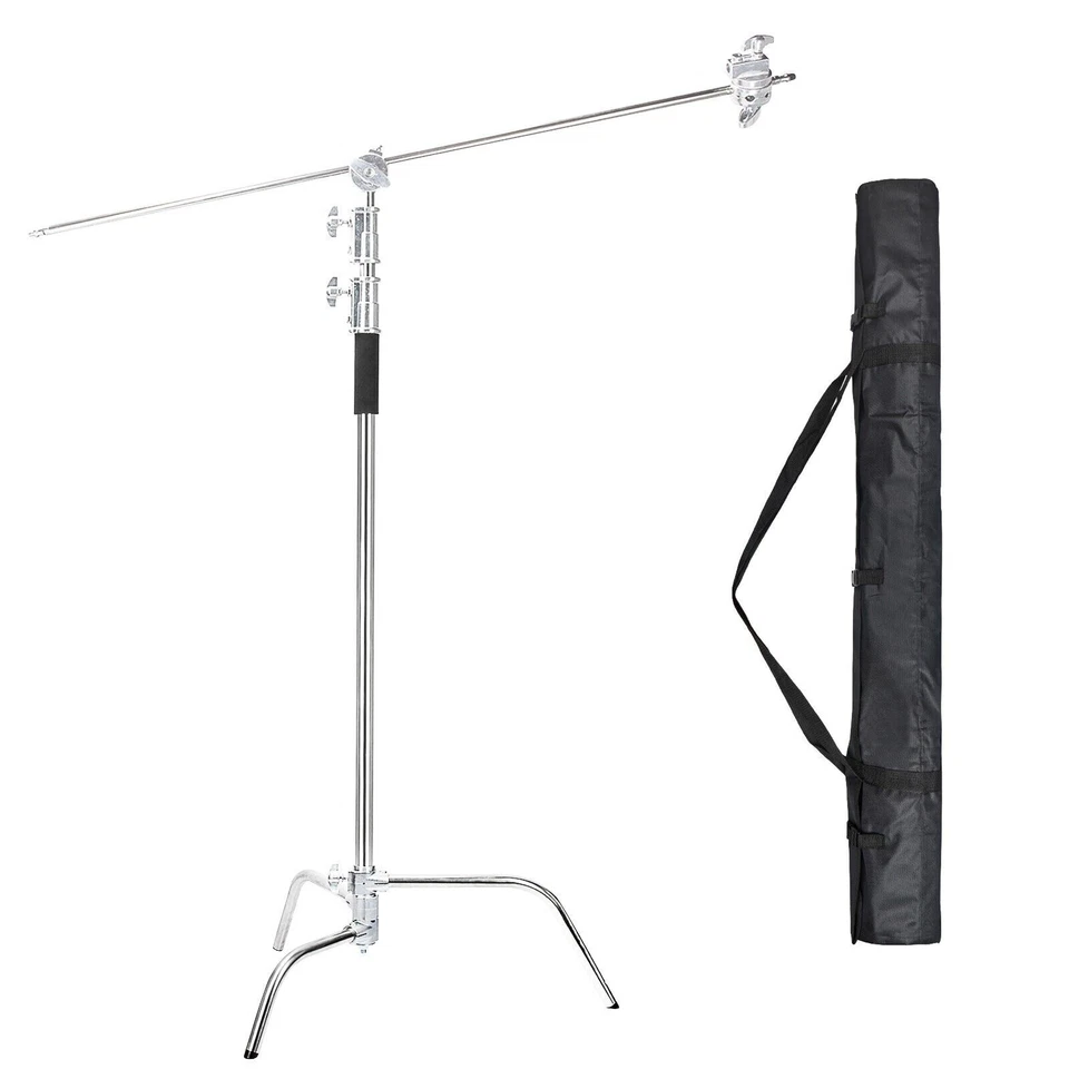 2x 330cm Light Reflector Tripod C Stand with Extension Arm for Aputure Godox - Image 2 of 4