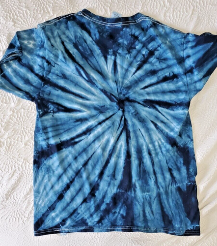 Tie Dye Tee Shirt Youth Large New Unisex Dark Blue hippie vibe - Picture 5 of 6