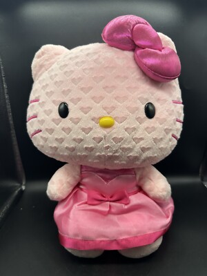 Hello Kitty 12'' Pink Hearts Dress and Bow Plush Sanrio