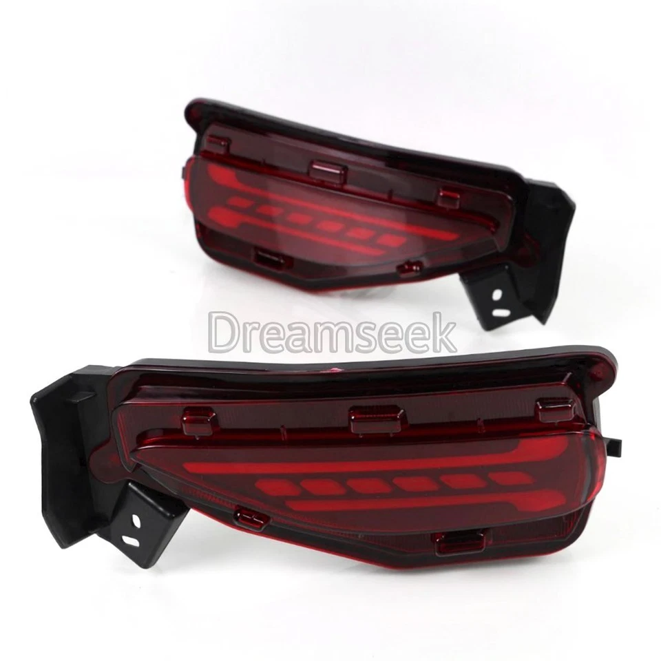 Pair LED Rear Bumper Tail Light Brake Fog Lamp Red for Toyota Fortuner 2015-2019 - image 3 of 4