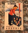 Austria Ski Sticker - Swissair Skiing Austria Classic Ski Travel Snowboarding