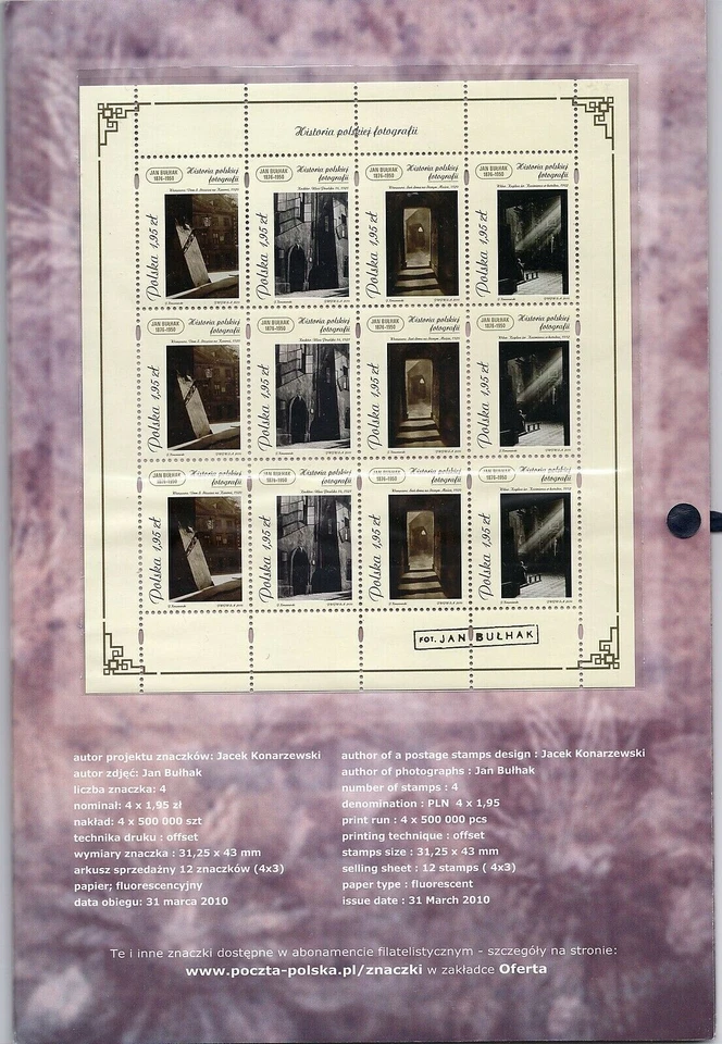 Poland 2010 - History of Polish Photography - MNH Sheet + FDC - Promotion Album - Image 2 of 3