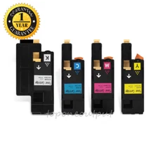 4PK E525 Toner Cartridge Set Compatibl for Dell E525w Black Cyan Magenta Yellow