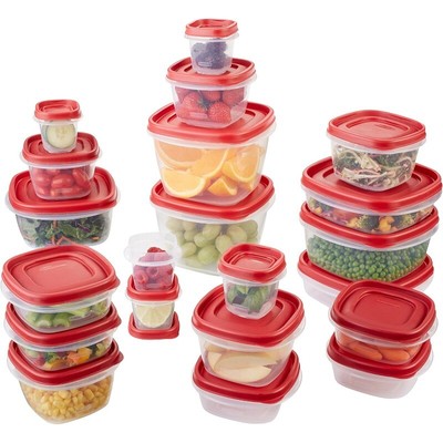 Easy Find Lids Food Storage Containers, Racer Red, 42 Piece Set