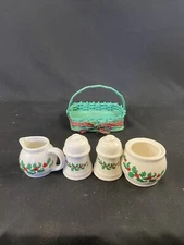 Christmas Holly Salt , Pepper Shaker ,cream And Sugar Holders