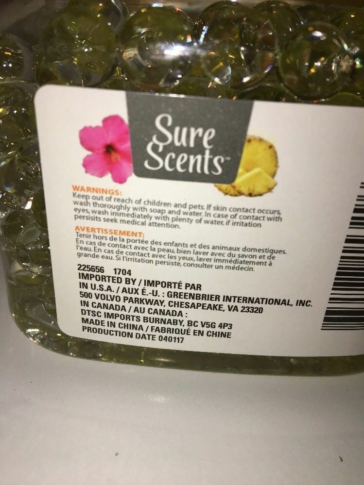 Sure Scents Hawaiian Crystal Gel Beads Air Freshener Fragrance Home