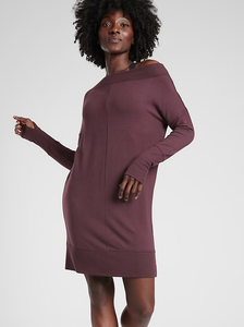 burgundy sweatshirt dress