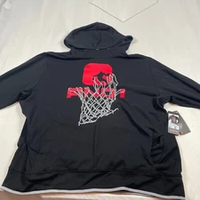 AND1 Basketball Hoodie Pullover Mens 3XL Sweatshirt Activewear Black Red