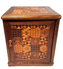 VINTAGE ANTIQUE JAPANESE MARQUETRY INLAY ARTISAN WOOD BOX