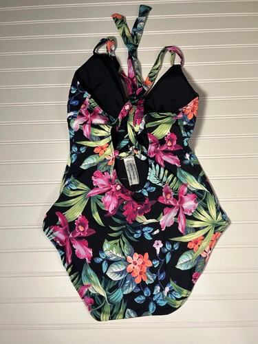 Tommy Bahama Women's Black Coastal Gardena One-Piece Swimsuit Size 12 Reversible - Picture 5 of 9