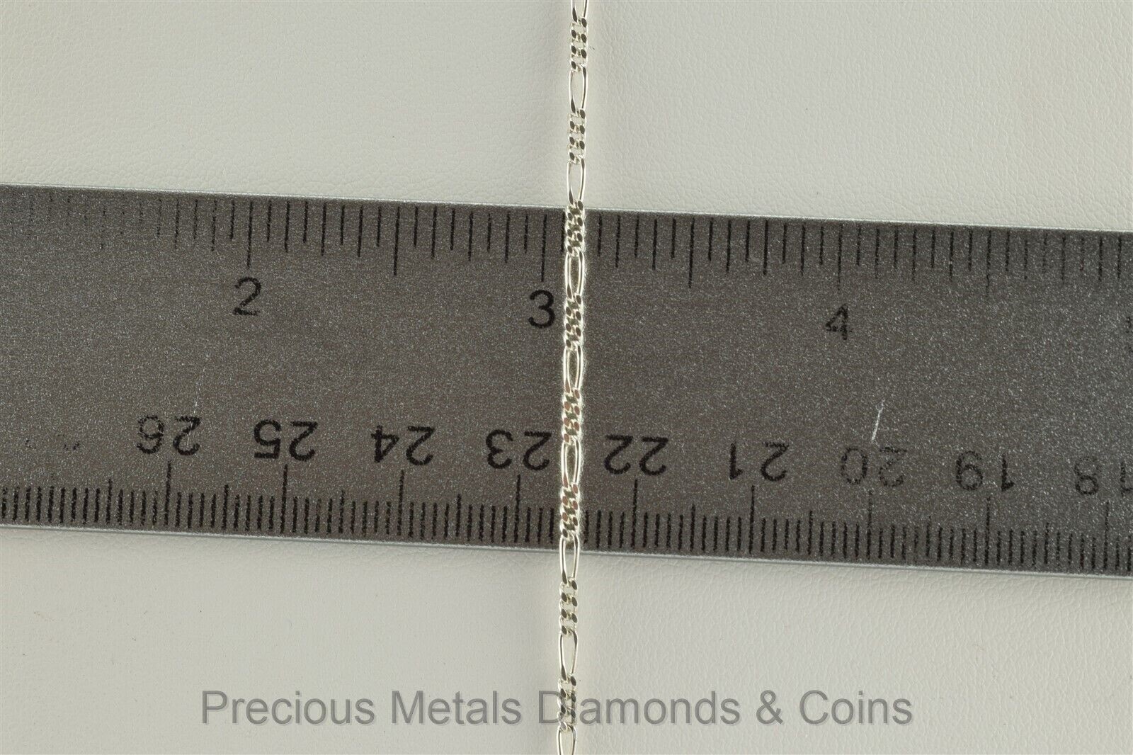 Sterling Silver 2mm Solid Figaro Layering Link Br… - image 5