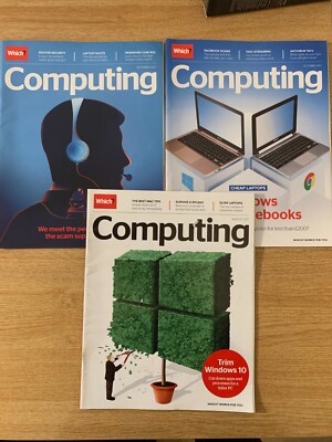 Which? Computing Magazines - 3 issues - Aug, Oct & Dec 2017 eg. Trim Windows 10