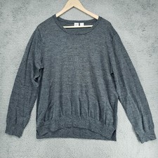 Gap Sweater Adult XXL Grey Knit 100 Extra Fine Merino Wool Long Sleeve