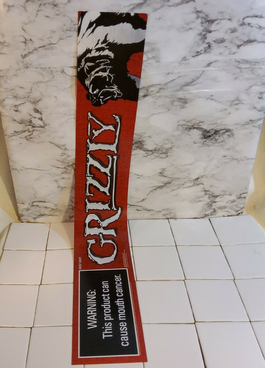 Grizzly Chewing Tobacco Smokeless Snuff Wall Sign Banner Store Display 34