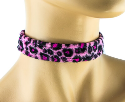 Plain Leopard Choker Collar Animal Print Punk Rave Goth Alternative  Necklace