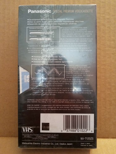 PANASONIC SP T-120 VHS VIDEO TAPE hi coupling NEW SEALED - Picture 2 of 2