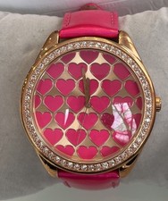 GUESS Women's Heart Pink Leather Watch U0535L1