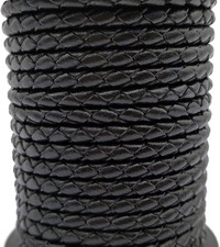 5 Yards Braided Bolo Cords Regenerated Leather Strap 4.0Mm Diameter round for Je