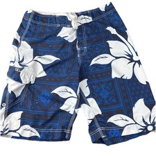 Billabong Board Shorts 32 Blue Botanical Tribal Hibiscus Y2K