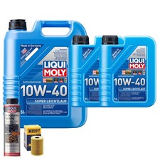 Motoröl 10W40 LIQUI MOLY Super Leichtlauf 7L+HENGST Ölfilter +Ölschlammspülung