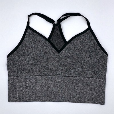 Victoria's Secret Pink Active Gray Black Athletic Sportsbra Womens Size L