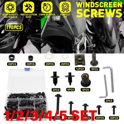 Motorcycle Fairing Bolt Kit For Sportbike Kawasaki Suzuki Honda BMW Black 1-5SET