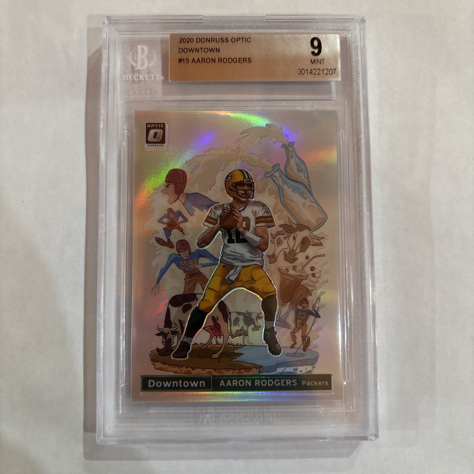 2020 donruss optic aaron rodgers downtown Bgs 9