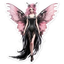 Pink Black Fairy - Vinyl Decal Sticker - Car Window Laptop - ebn12089