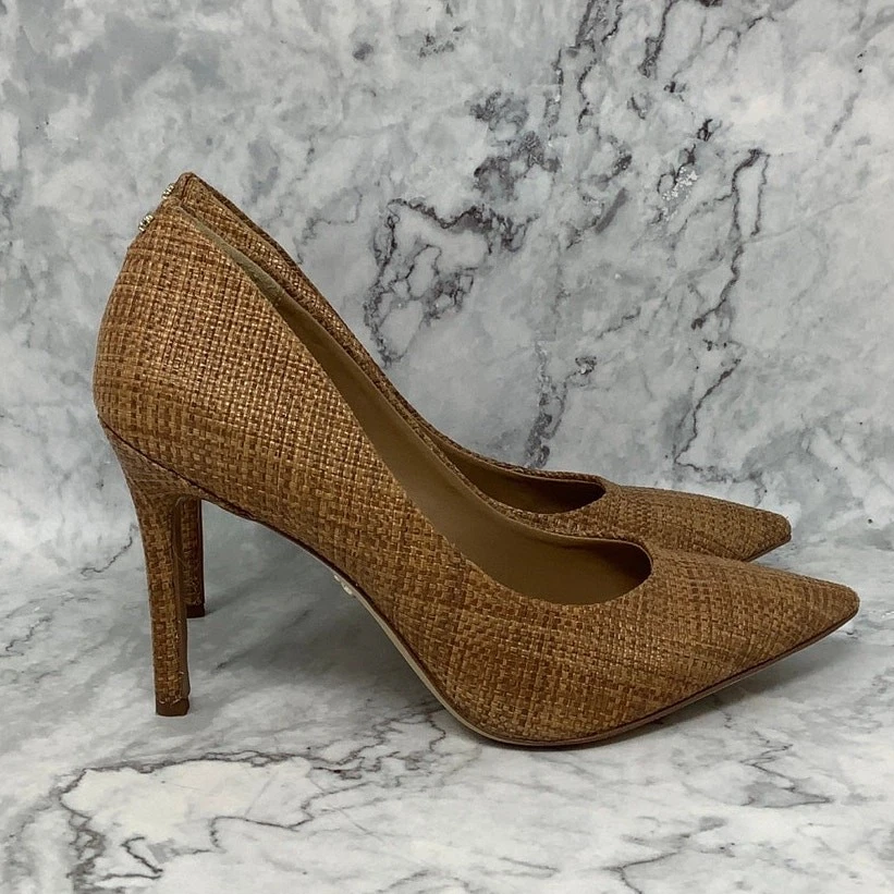 Sam Edelman Women's 7W Cuoio Weave Hazel Stiletto Heel Pumps Pointed Toe L14-32 - Image 3 of 4