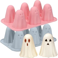 Palksky Ghost Silicone Molds, 2Pack 6-Cavity Pink & Grey Molds 