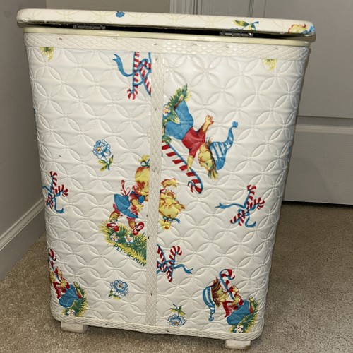 Vintage 1950s Redmon Pep-R-Mint Kids Child Baby Nursery Clothes Hamper Basket - Picture 5 of 20