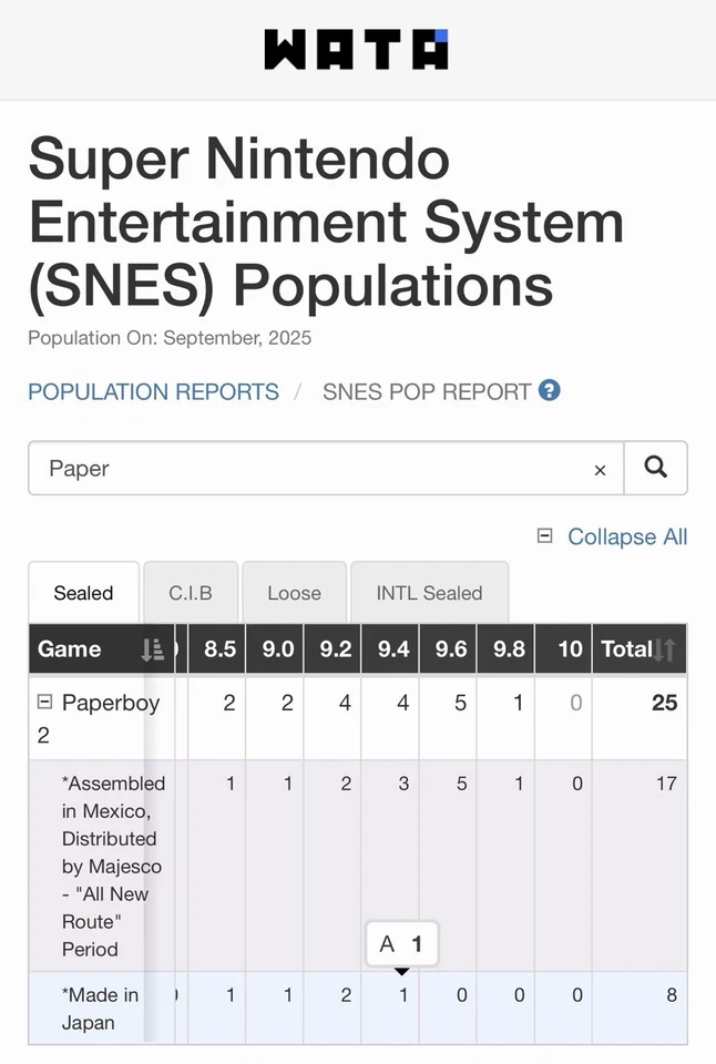 1st Print #1 Pop Paperboy 2 9.4 A MIJ Japan Super NES Nintendo SNES WATA CGC VGA - Image 2 of 4
