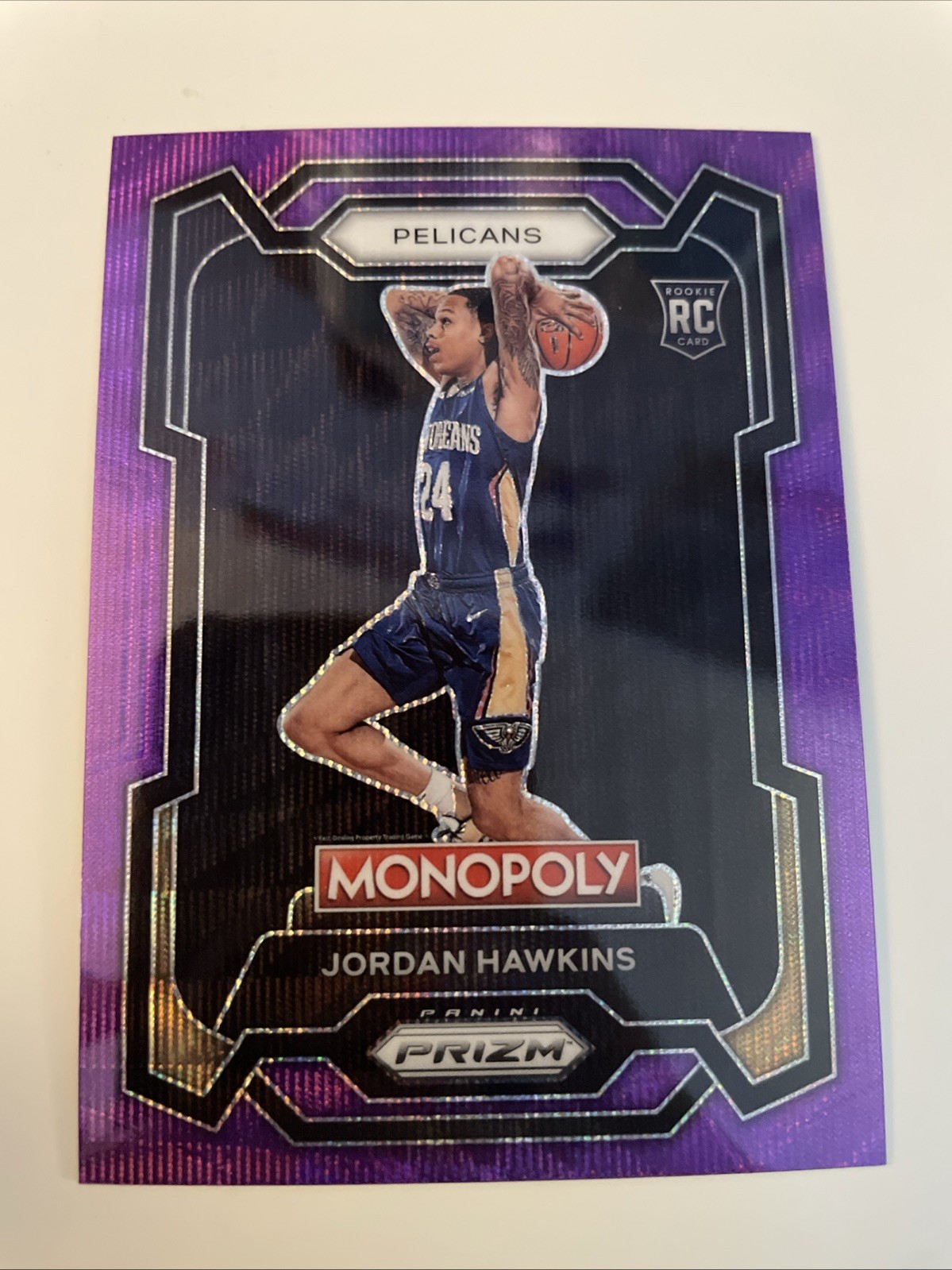 2023-24 Panini Prizm Jordan Hawkins RC Monopoly Purple Wave Prizm #56