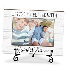 Grandparent Photo Frame - Life is Better with Grandchildren, 4x6 Wooden Frame