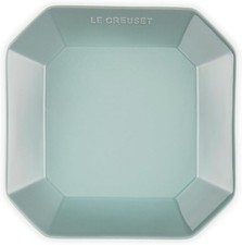 Le Creuset Octagon Square Plate 22cm Sea Salt Stoneware Microwave Oven Safe New