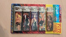 Vintage Scripto WCW Wrestling Lighter 4 Pack - Goldberg, Vampiro, Sting, Booker 