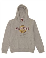 Felpa con cappuccio Hard Rock Cafe donna New York grafica UK 14 grigio medio DF00