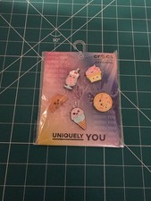 CROCS jibbitz Shoe Charms 5 piece Set Mini 3D Pastry Shop NEW