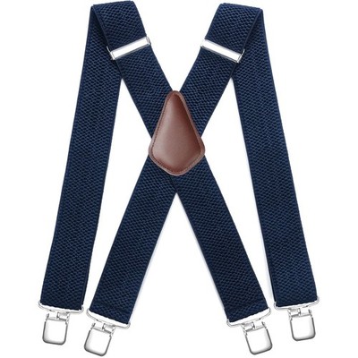 Hosenträger Herren Damen 5cm breit, 4 Metallclips, elastisch, einstellbar, Navy