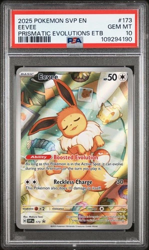 2025 Pokemon Black Star Promo #173 Eevee Prismatic Evolutions Etb PSA 10