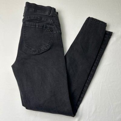 Democracy Womens Ab''solution'' Mid Rise Skinny Jeans Black Size 8 Stretch Classic