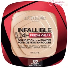 LOreal Infallible 24H Fresh Wear Foundation In A Powder 130 True Beige 0.31oz