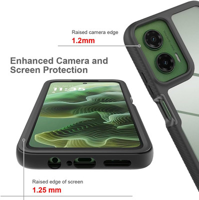RankOne Custodia Morbida In Silicone TPU Per Motorola Moto G35 5G - Verde Scuro - 3
