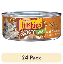 (24 pack) Friskies Extra Gravy Pate With Chicken, Wet Cat Food, 5.5 oz Can