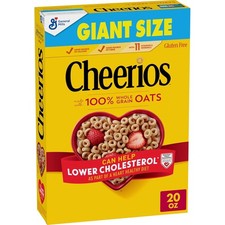 Cheerios, Heart Healthy Gluten Free Breakfast Cereal, Giant Size 20 oz Fast Ship